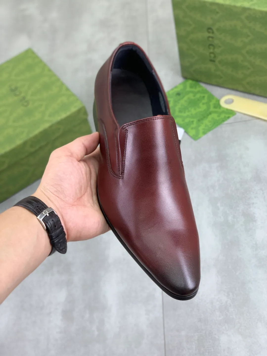 Men's Men's Shoes 💰P500 [New Style] 💰💎💎💎 [Gucci] GUCCI high-end men's formal business leather shoes, original order 1:1! Original imported high-end calfskin, original metal buckle, imported first-layer pigskin lining for feet, original high-end outsole, men's shoe size: 38-44